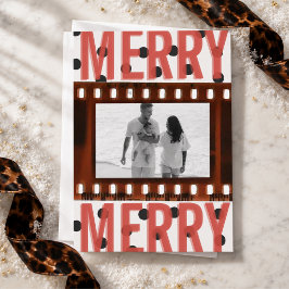 Tarjeta de Navidad con tira de película alegre max
