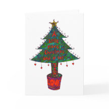 Tarjeta de Navidad con una diversa clase de árbol