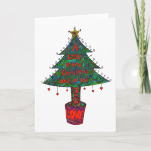 Tarjeta de Navidad con una diversa clase de árbol