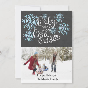 Tarjeta de Navidad con una foto: Baby It's Cold Ou