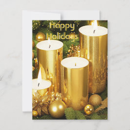 Tarjeta de Navidad con Velas Doradas