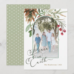 Tarjeta de Navidad con Verdor de Paz en la Tierra