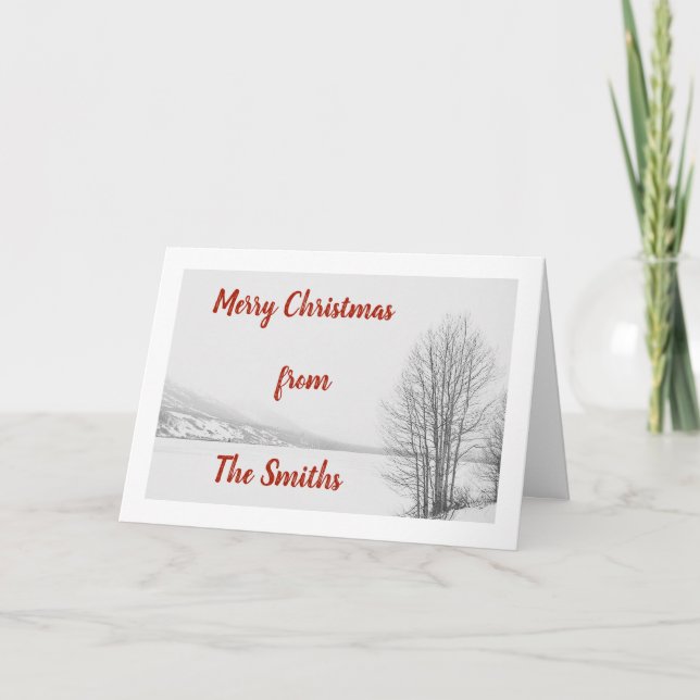 Tarjeta de Navidad congelada del lago (Anverso)