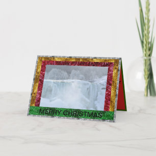 Tarjeta de Navidad congelada Niagara Falls