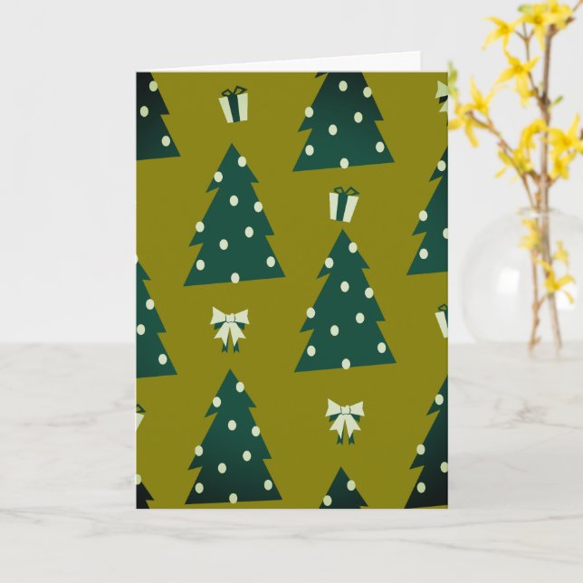 Tarjeta de Navidad Contemporánea (flor amarilla)