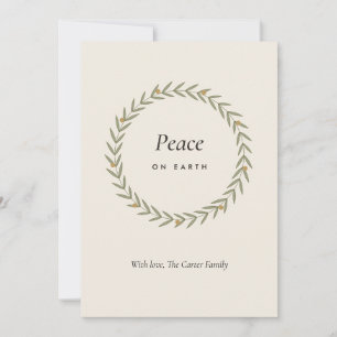 Tarjeta de Navidad Corona de Olivo Paz en la Tierr