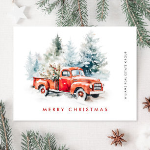 Tarjeta de Navidad corporativa Camioneta agrícola 
