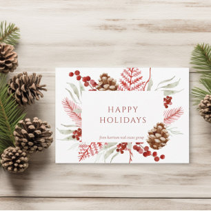Tarjeta de Navidad Corporativa de Floral de Piña d