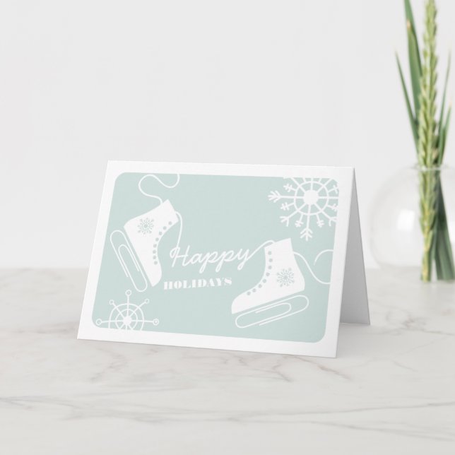 Tarjeta de Navidad corporativa de los patines de (Anverso)