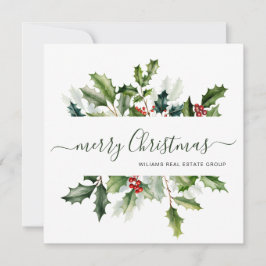 Tarjeta de Navidad Corporativa de Muérdago con Acu