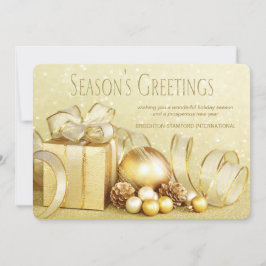 Tarjeta de Navidad corporativa de oro elegante