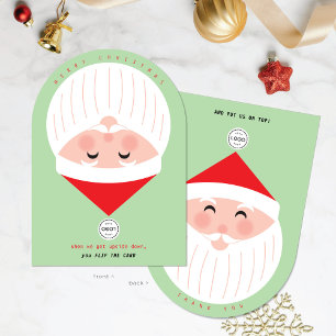 Tarjeta de Navidad Corporativa de Santa al Revés c