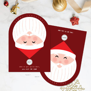 Tarjeta de Navidad Corporativa de Santa al Revés e