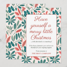 Tarjeta de Navidad corporativa floral moderna inge