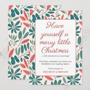 Tarjeta de Navidad corporativa floral moderna inge