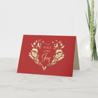 Tarjeta de Navidad Corporativa Joy Red Gold