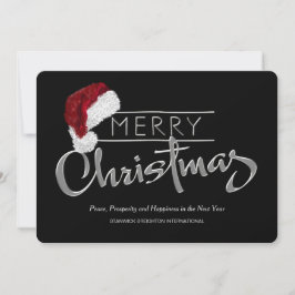 Tarjeta de Navidad corporativa moderna con sombrer