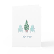 Tarjeta de Navidad Costera Paz desde la Playa