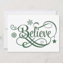 Tarjeta de Navidad Cree Tarjeta Verde Copos de Nie