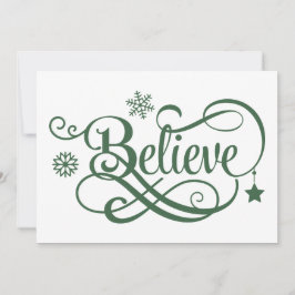 Tarjeta de Navidad Cree Tarjeta Verde Copos de Nie