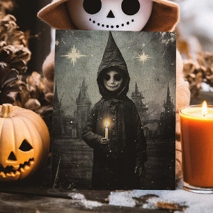 Tarjeta de Navidad Creepy Vintage Boy Gothic Creep