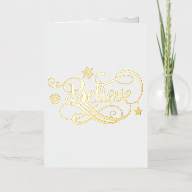 Tarjeta de Navidad Creo con Lámina de Oro (Anverso)