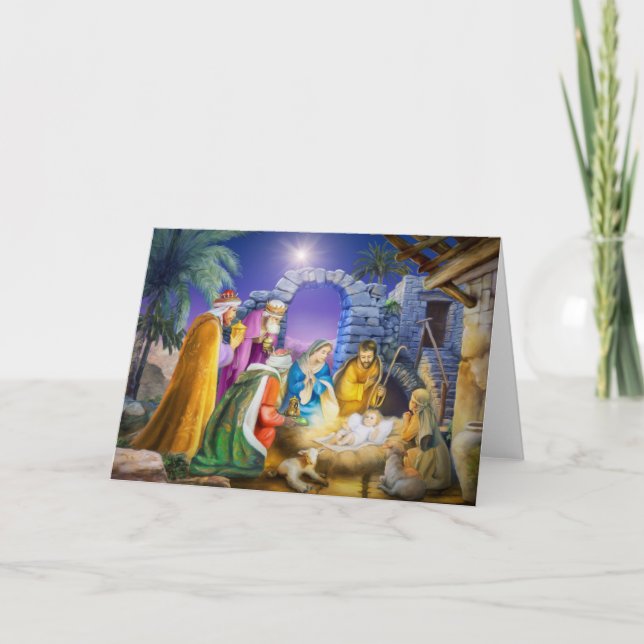 Tarjeta de Navidad cristiana (Anverso)