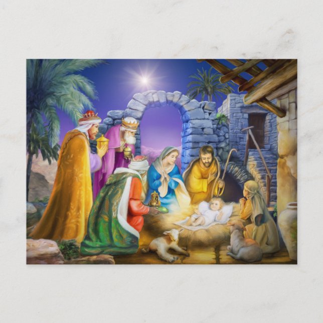 Tarjeta de Navidad cristiana (Anverso)
