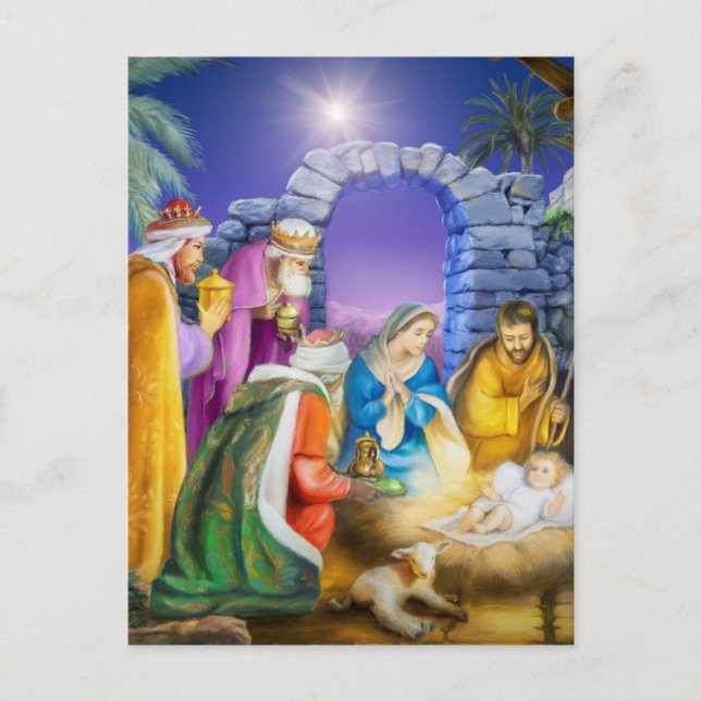 Tarjeta de Navidad cristiana (Anverso)