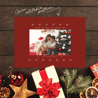 Tarjeta de Navidad Cristiana | Árboles y Acebo
