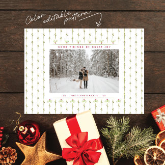 Tarjeta de Navidad Cristiana | Árboles y Acebo