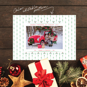 Tarjeta de Navidad Cristiana Árboles y Acebo