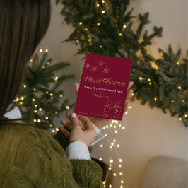 Tarjeta de Navidad Cristiana Burgundy & Gold Mat 1