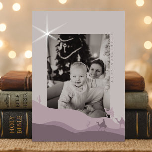 Tarjeta de Navidad cristiana con foto Reyes Mago