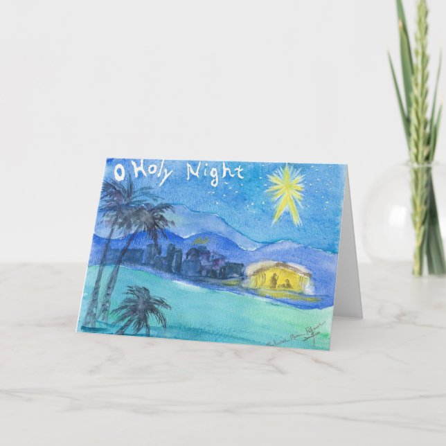 tarjeta de Navidad cristiana de Belén (Anverso)