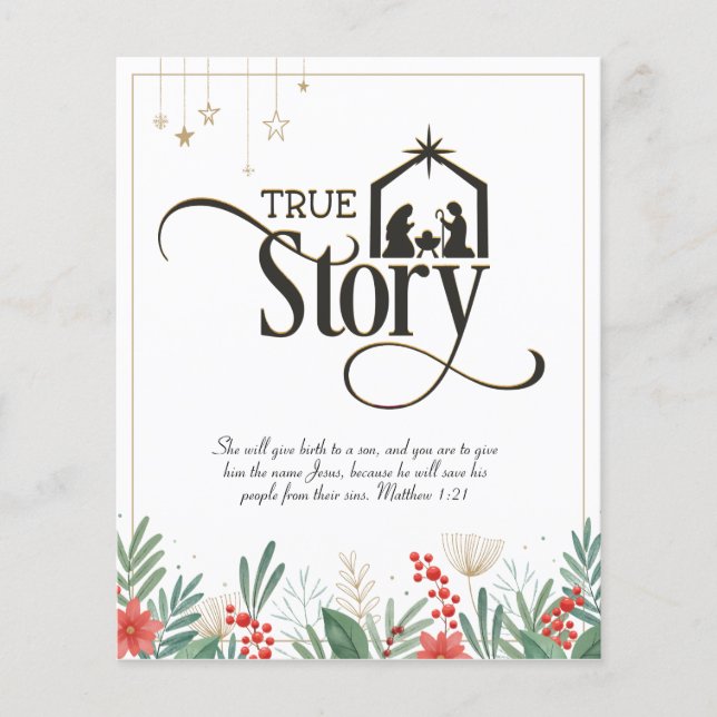 Tarjeta de Navidad Cristiana Económica (Anverso)