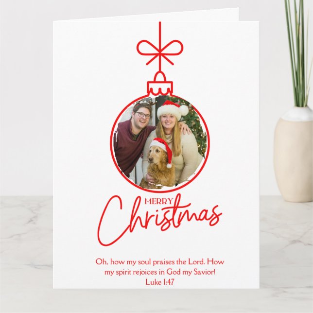 Tarjeta de Navidad cristiana Luke 1:47 (Anverso)