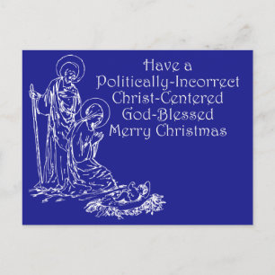 Tarjeta de Navidad Cristiana Políticamente Incorre