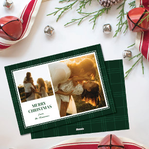 Tarjeta de Navidad Cuadro Verde con Dos Marcos par