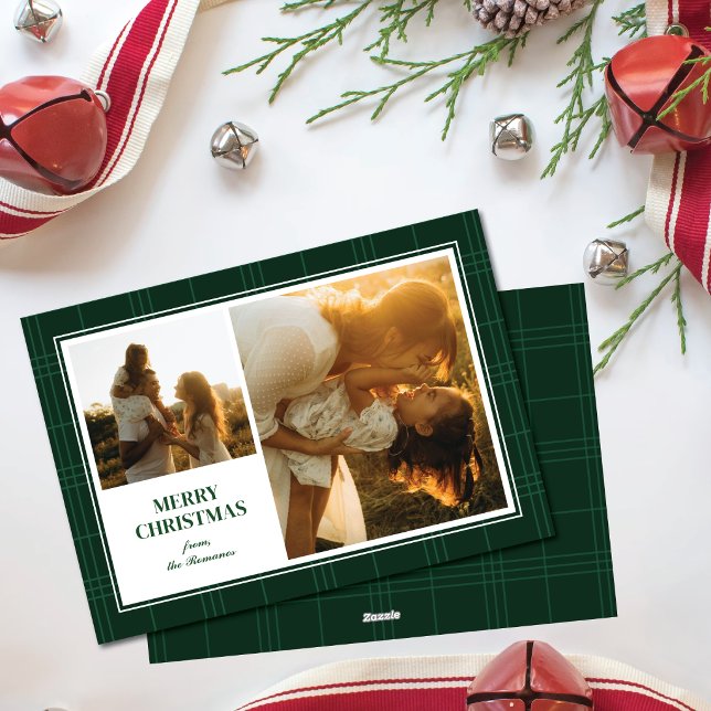 Tarjeta de Navidad Cuadro Verde con Dos Marcos par (Subido por el creador)