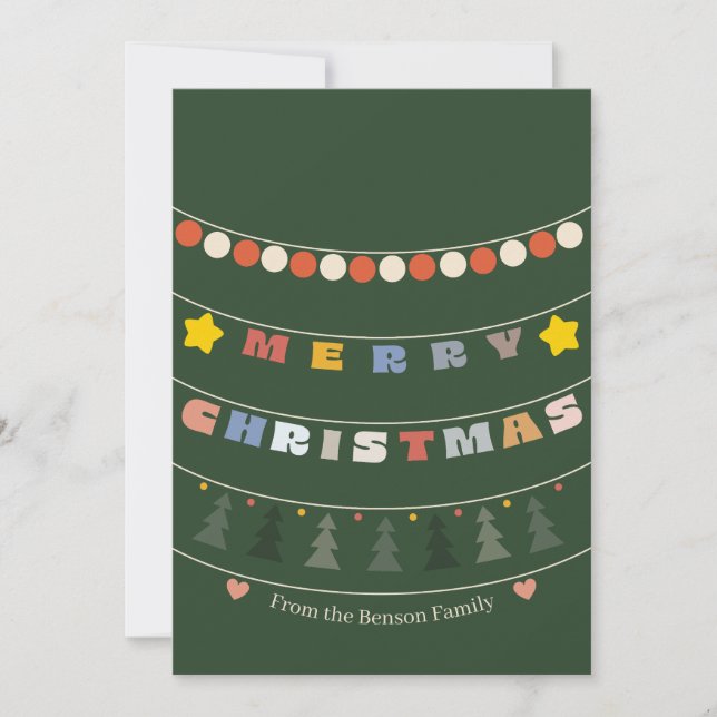 Tarjeta de Navidad cuentas de vacaciones (Anverso)