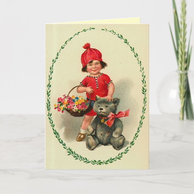 Tarjeta de Navidad Cuid Kid Vintage (Anverso)