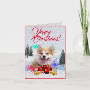 Tarjeta de Navidad Cute Corgi Perro Yappy personal