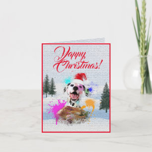 Tarjeta de Navidad Cute Dalmatian Yappy personaliz