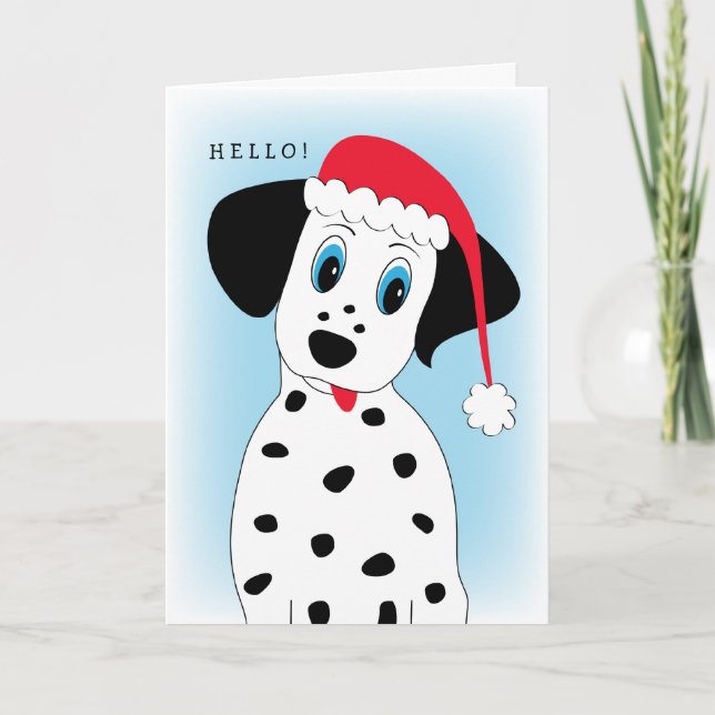 Tarjeta de Navidad dálmata linda del perro (Anverso)