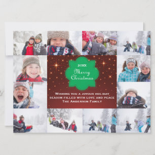 Tarjeta de Navidad de 12 Fotos Feliz Navidad Colla