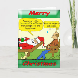 Tarjeta de Navidad de 1478 Santa tiene fobias