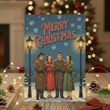 Tarjeta de Navidad de 1950 – Cantantes Navideños V