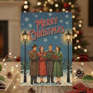 Tarjeta de Navidad de 1950 – Cantantes Navideños V