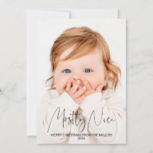 Tarjeta de Navidad de 2 Fotos Divertida y Simpátic